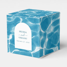 Caja Para Regalos Moderna acuarela Blue Ocean Beach Wedding