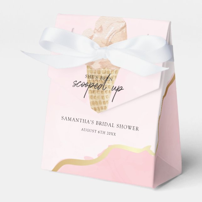 Caja Para Regalos Moderna acuarela Ice Cream Bridal Shower (Front Side)