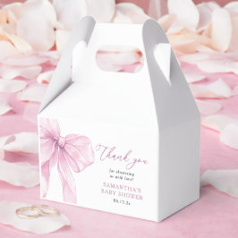 Caja Para Regalos Moderna Baby Shower Bow Rosa Gracias
