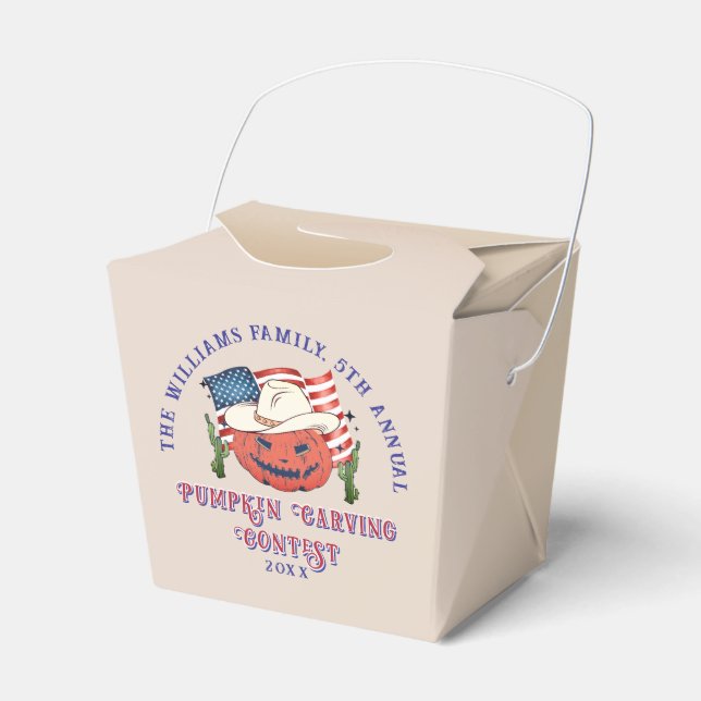 Caja Para Regalos Moderna Calabaza Patriótica Mostrando Halloween (Front Side)