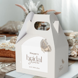 Caja Para Regalos Moderna ducha de novia Minimalista de mariposa bei