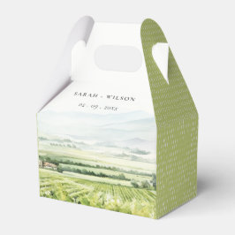 Caja Para Regalos Moderna Moda acuarela Vineyard Boda paisajístico