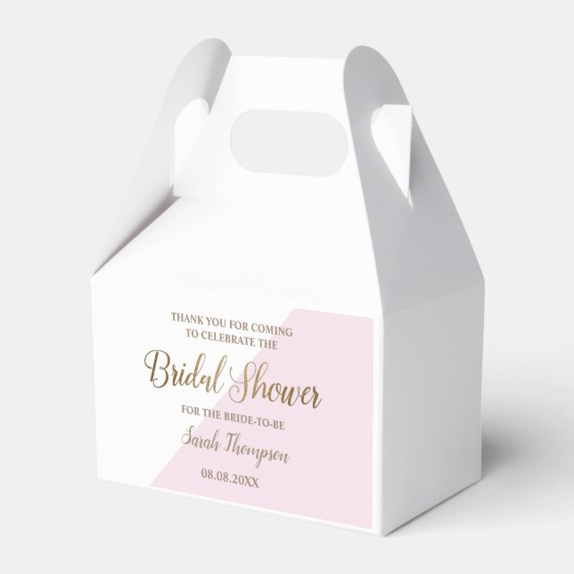 Caja Para Regalos Moderna Moda Bridal Shower Gold Script (Front Side)