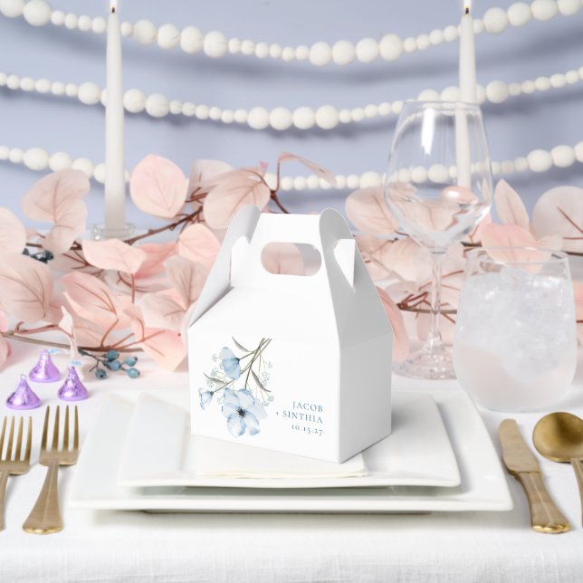 Caja Para Regalos Moderna Moda elegante Boda azul turbio (Boda)