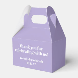 Caja Para Regalos Moderna Negrita Morado Bat Mitzvah Personalizado G