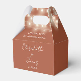 Caja Para Regalos Moderna Terracota String Lights Boda Gracias