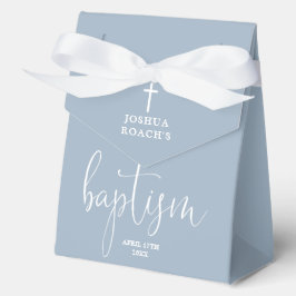 Caja Para Regalos Moderna y elegante escritura Dusty Blue Baptism Fa