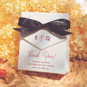 Caja Para Regalos Moderno Agradecimiento de Boda Retro Rojo Cereza A