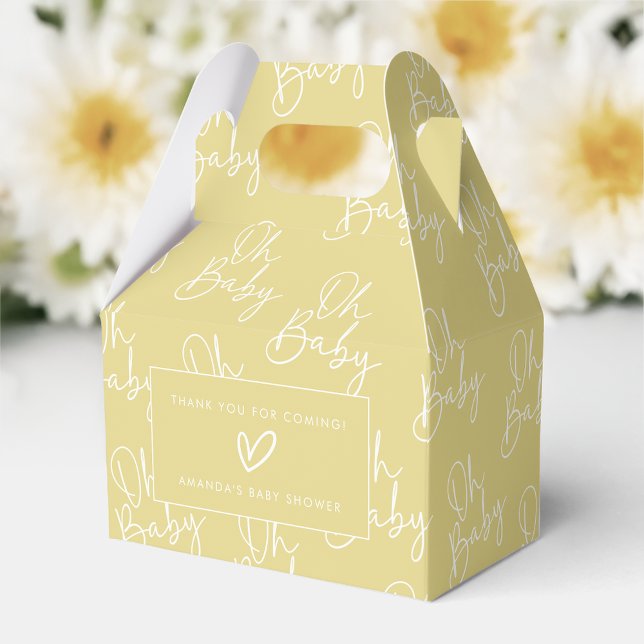 Caja Para Regalos Moderno Amarillo Oh Bebé Simple Baby Shower Gable (Subido por el creador)