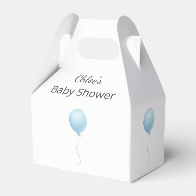 Caja Para Regalos Moderno Blue Balloon Boy Baby Shower (Front Side)