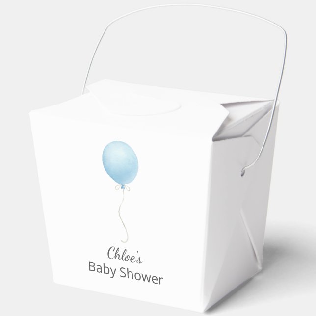 Caja Para Regalos Moderno Blue Balloon Boy Baby Shower (Anverso)