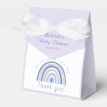 Moderno Blue Boho Rainbow Baby Shower Gracias