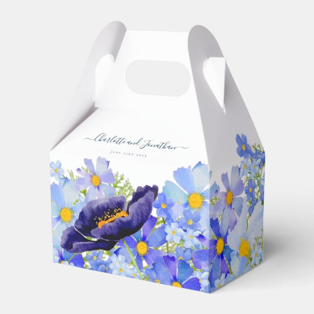 Caja Para Regalos Moderno Boda de Flores Silvestres Gracias (Front Side)