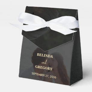 Caja Para Regalos Moderno Boda de superposición de fotografía Black 