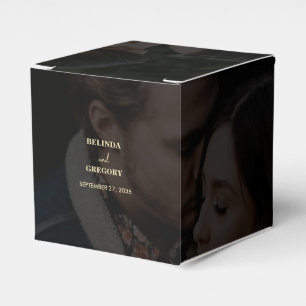 Caja Para Regalos Moderno Boda de superposición de fotografía Black 