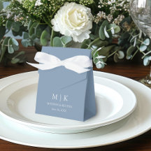 Moderno Boda Minimalista monograma Dusty Blue
