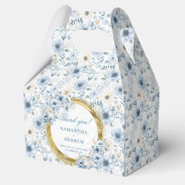 Caja Para Regalos Moderno Boho Pastel Blue Gold Wedding Favor Box