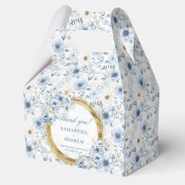 Caja Para Regalos Moderno Boho Pastel Blue Gold Wedding Favor Box (Modern Boho Pastel Blue Gold Wedding Favor Box)