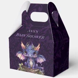 Caja Para Regalos Moderno Dragón Purple Damask Chica Boy Baby Shower