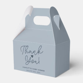 Caja Para Regalos Moderno Dusty Blue Boy Baby Shower Gracias