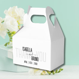 Caja Para Regalos Moderno, elegante Boda de texto negro personalizad