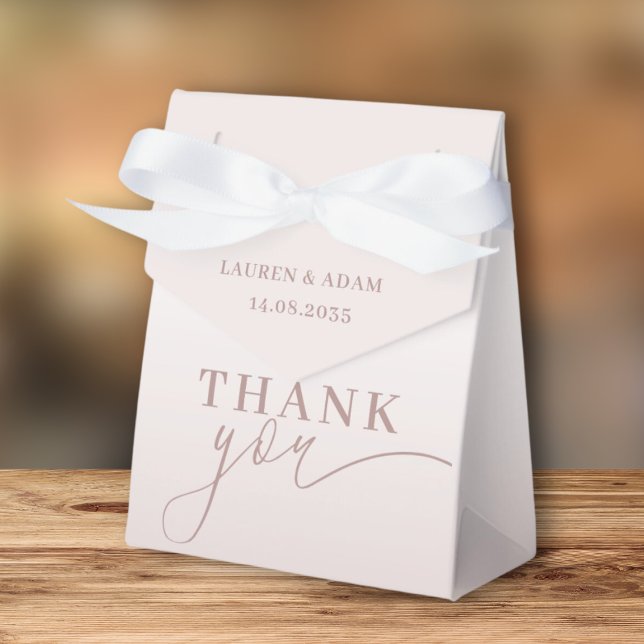 Caja Para Regalos Moderno Gracias Caligrafía Rosa Oro (Subido por el creador)