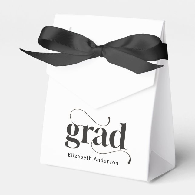 Caja Para Regalos Moderno GRAD Black Arch Photo Graduation Party (Front Side)