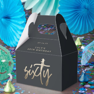 Caja Para Regalos Moderno guión elegante de 60 años simple