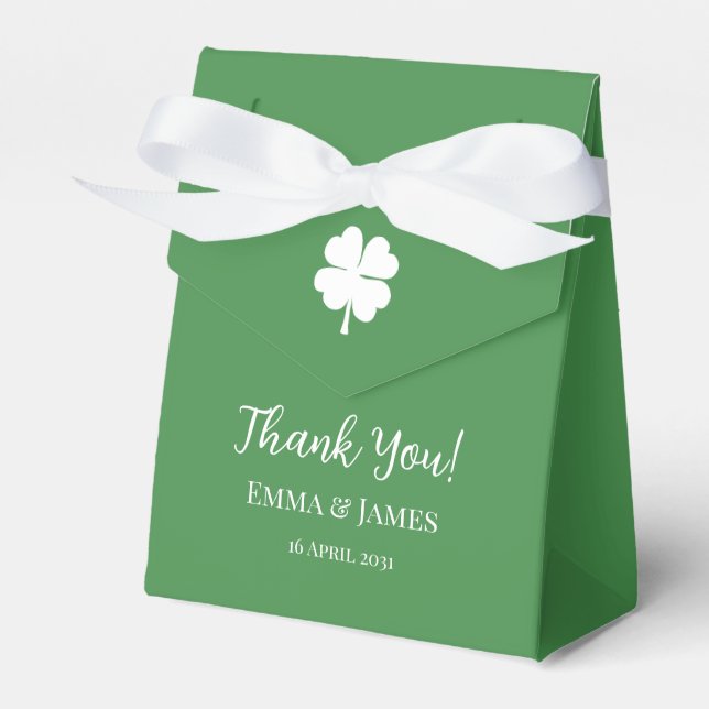 Caja Para Regalos Moderno Irlandés Verde Cuatro Atracciones Gracias (Front Side)