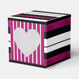 Caja Para Regalos Moderno Magenta Black Black Bold Stripes