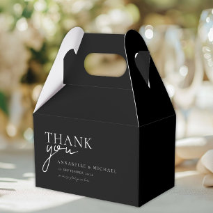 Caja Para Regalos Moderno, mínimo, negro, Boda