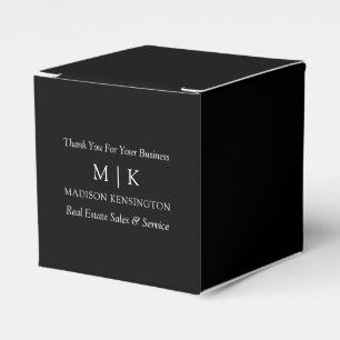 Caja Para Regalos Moderno Monograma o Añadir logotipo Negra Pequeña