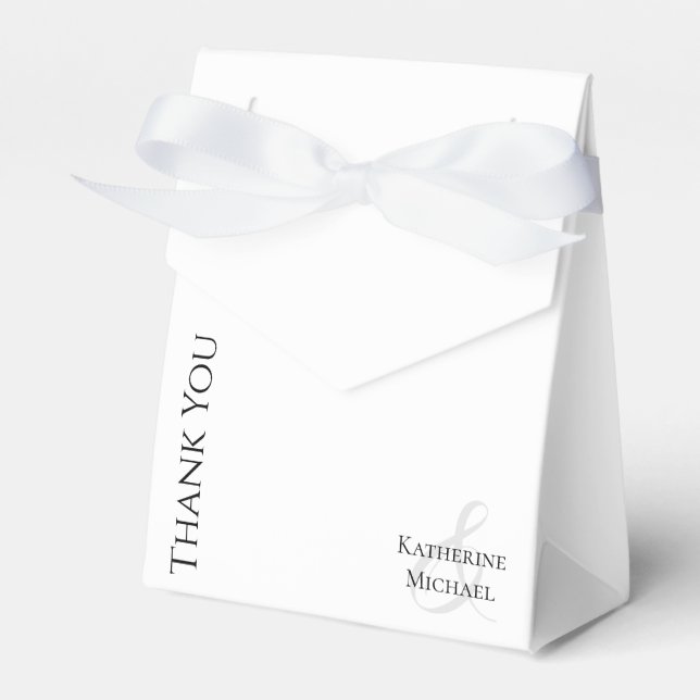 Caja Para Regalos Moderno negro y blanco-Boda Gracias (Front Side)