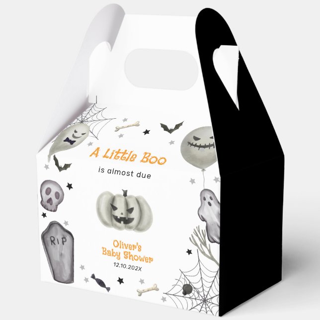 Caja Para Regalos Moderno niño fantasma Halloween Baby Shower (Anverso)