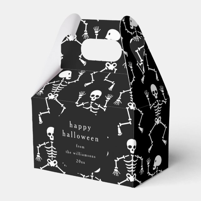 Caja Para Regalos Moderno Personalizado de Halloween en Skeleton Bla (Front Side)
