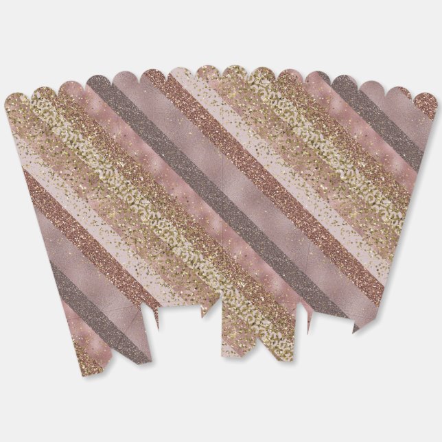 Caja Para Regalos Moderno Purpurina Purple Gold Stripes Moda Elegant (Desplegado)
