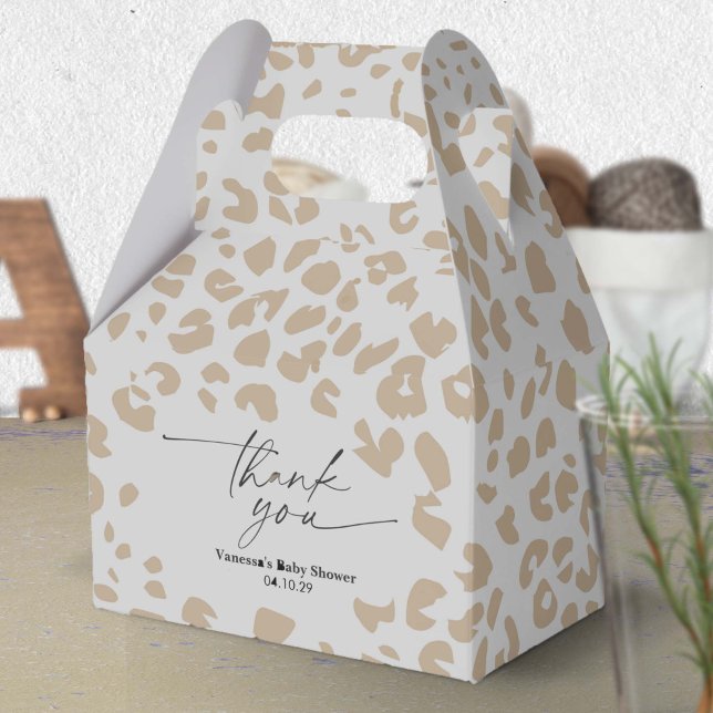 Caja Para Regalos Moderno Safari Animal Imprimir Género Ducha Neutra (Modern Animal Print Gender Neutral Baby Shower Favor box.)