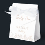 Caja Para Regalos Moderno y elegante veintiún cumpleaños floral<br><div class="desc">Moderna y elegante caja de Favor floral de 21 años.</div>