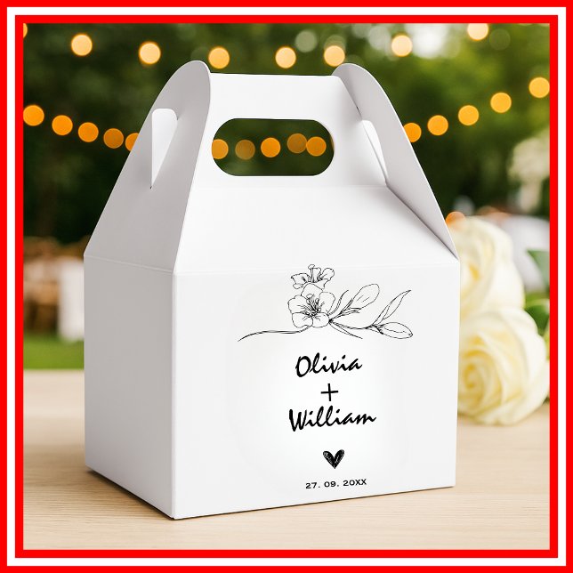 Caja Para Regalos Moderno y simple Boda de flores elegante minimalis (Subido por el creador)