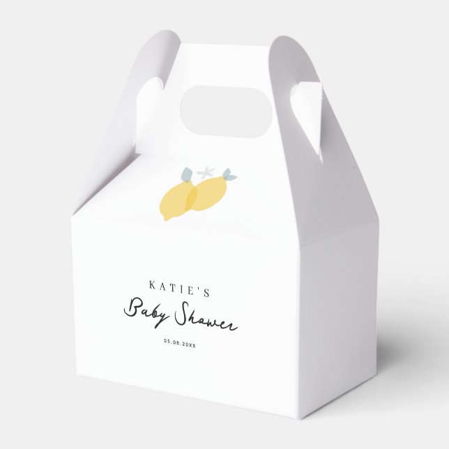 Caja Para Regalos Moderno y simple Pastel Citrus Lemons Baby Shower (Front Side)