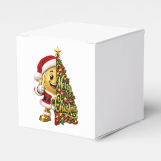 Caja Para Regalos Moneda Dorada Divertida Santa Feliz Navidad Fiesta