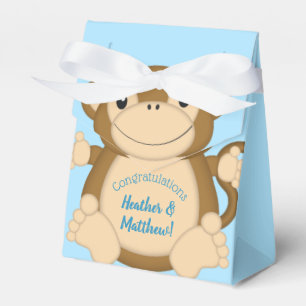 Caja Para Regalos Monkey Baby Shower Blue