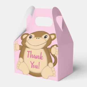 Caja Para Regalos Monkey Baby Shower Pink