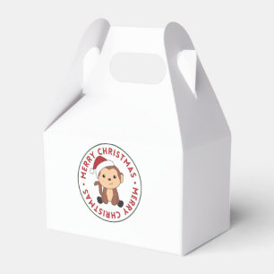 Caja Para Regalos Monkey Christmas Snow Winter Animals Monkeys