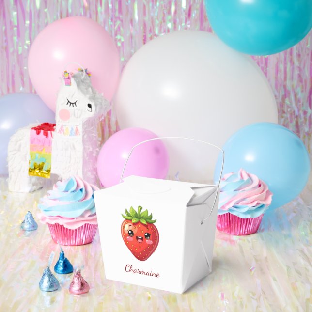 Caja Para Regalos Monogram cute strawberry kawaii (Fiesta)
