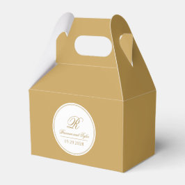 Caja Para Regalos Monograma Boda clásico simple dorado