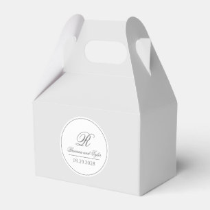 Caja Para Regalos Monograma Boda clásico simple plateado