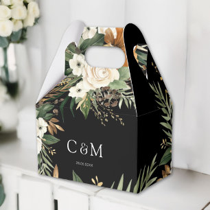 Caja Para Regalos Monograma, boho, elegante ramo de flores