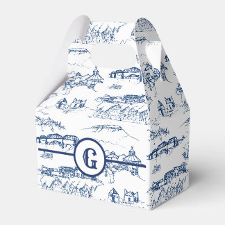 Caja Para Regalos Monograma Chattanooga Toile Blue
