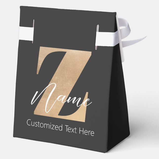 Caja Para Regalos Monograma con inicial Z y nombre personalizado (Reverso )